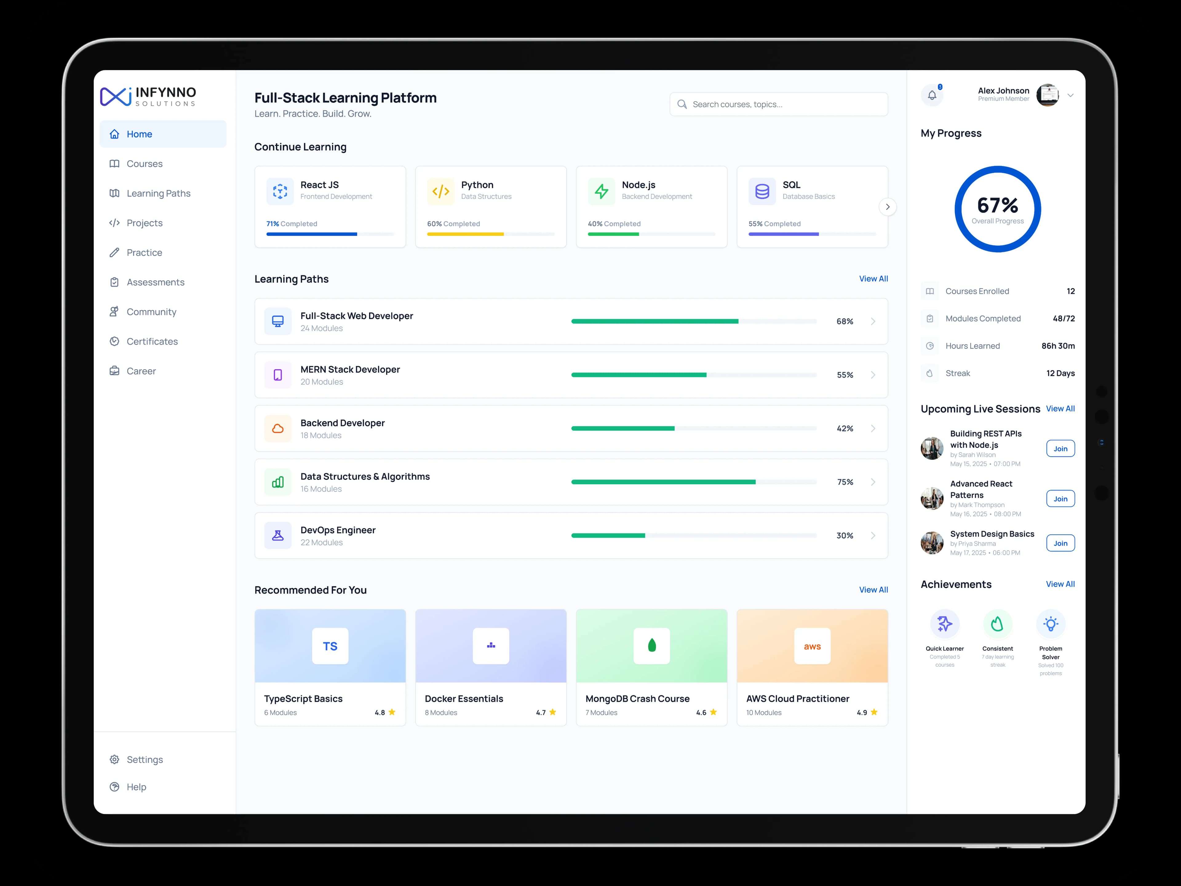 Full-Stack Learning Platform