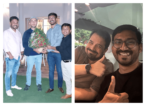 Infynno team with clients at tech conferences and meetups