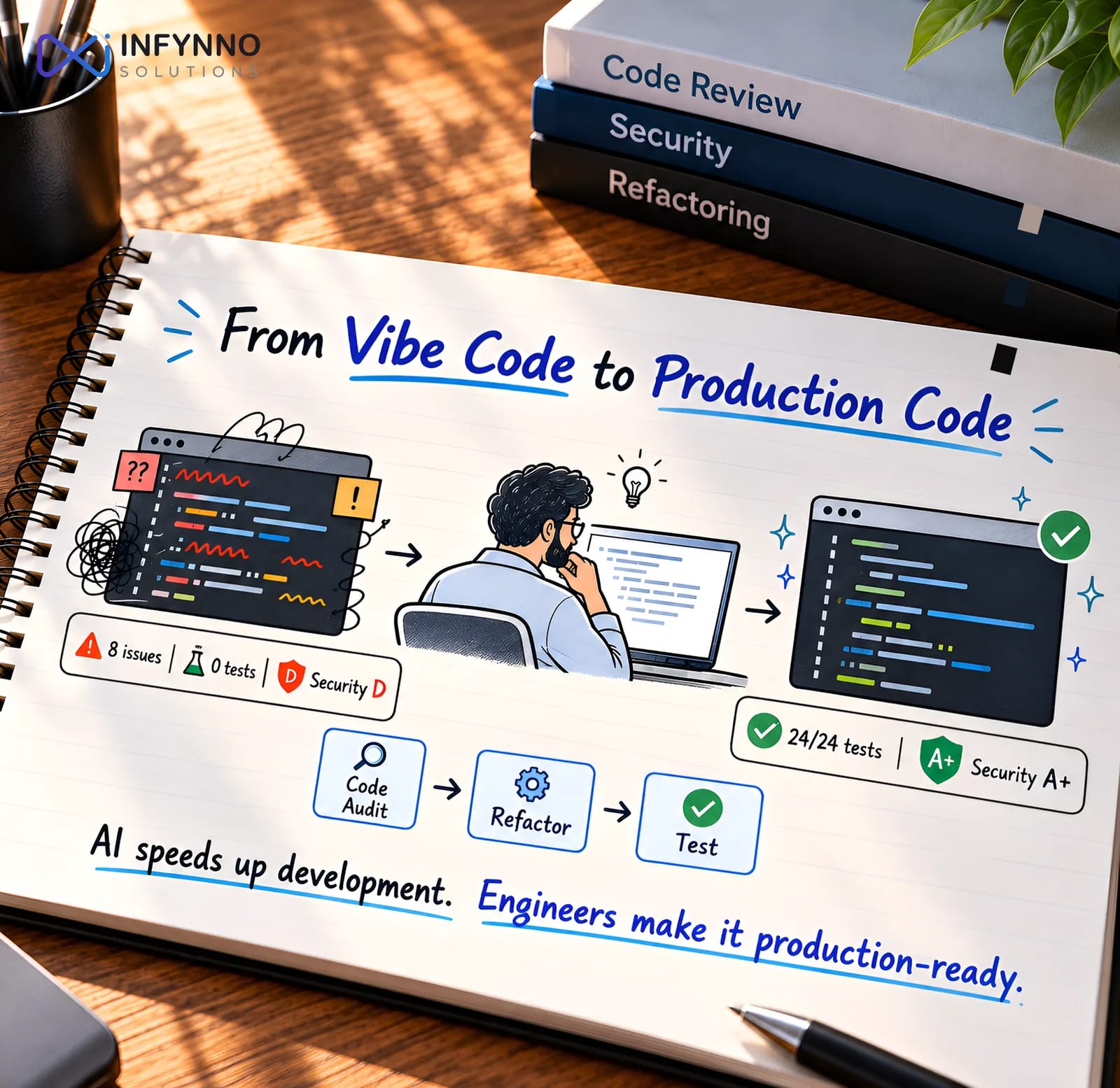 From vibe code to production code: code audit, refactor and test