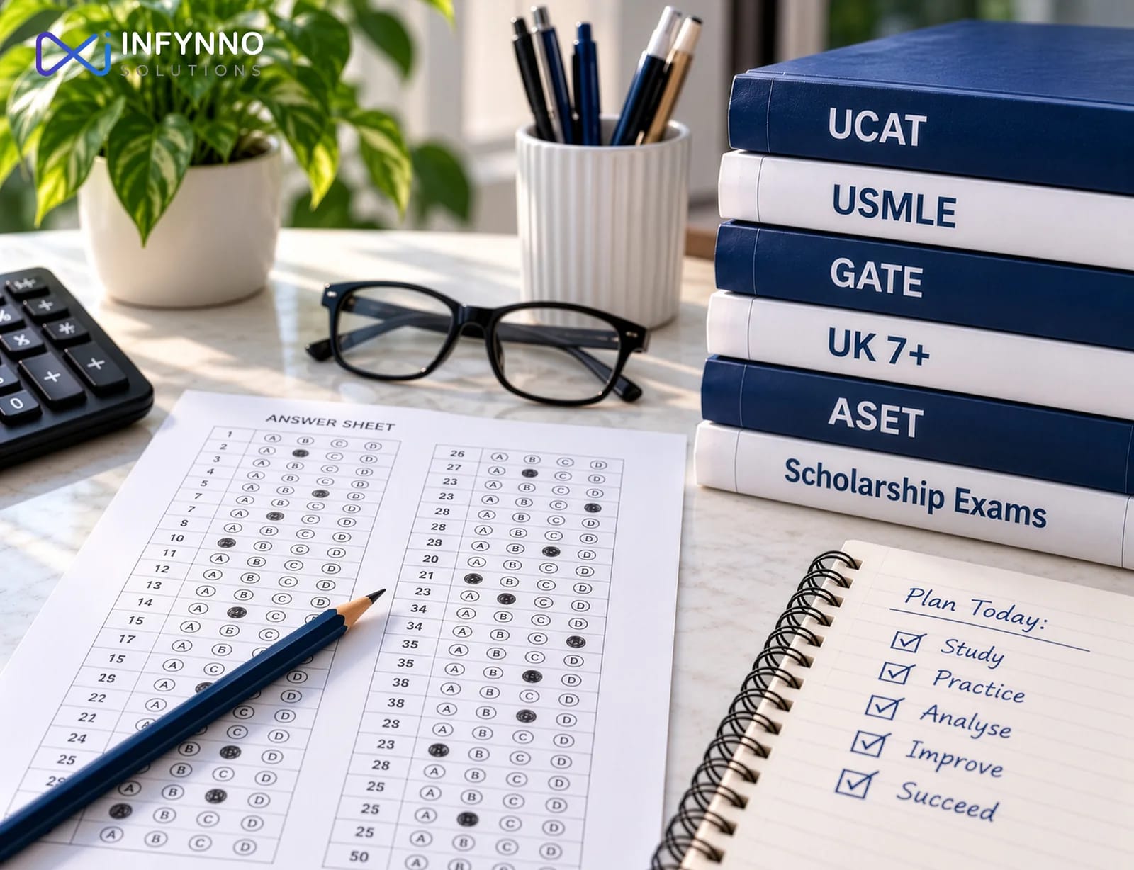 Exam preparation platform for UCAT, USMLE, GATE, UK 7+ and ASET with practice tests, study plans and progress tracking