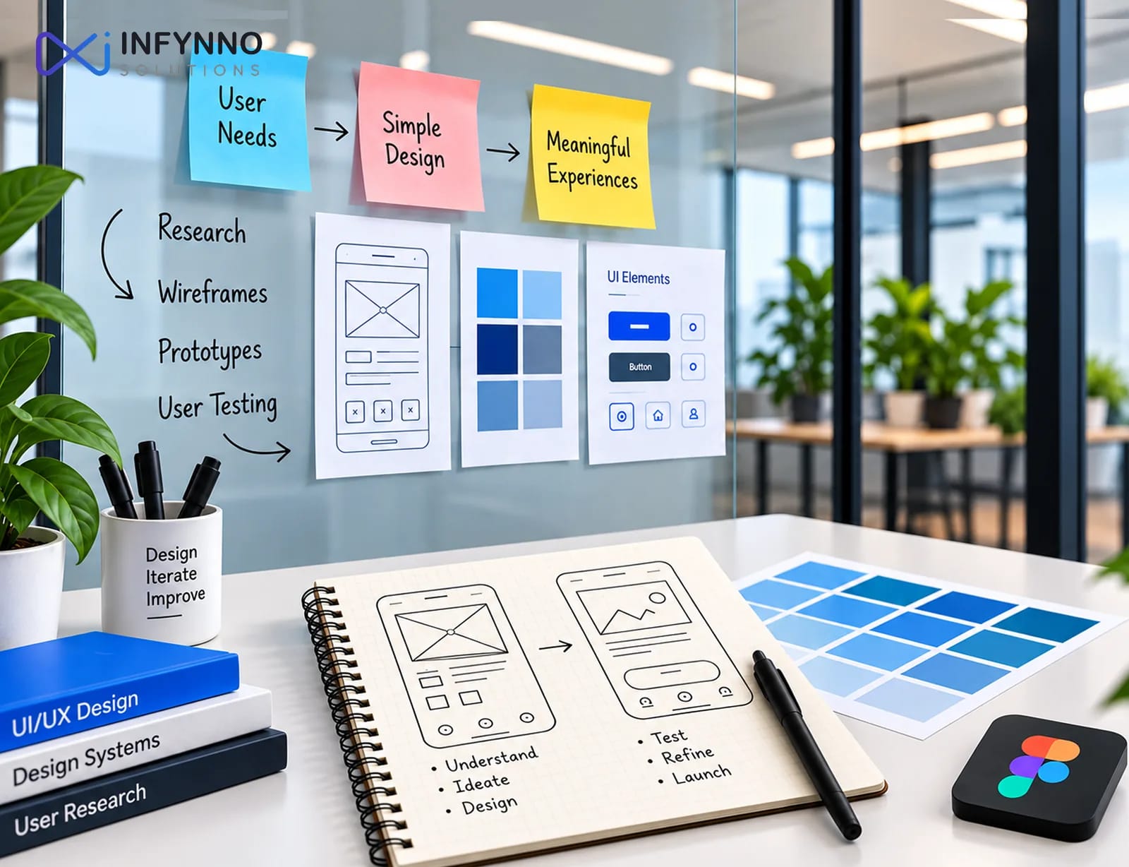 UI/UX design: user needs, wireframes, prototypes and user testing leading to meaningful experiences