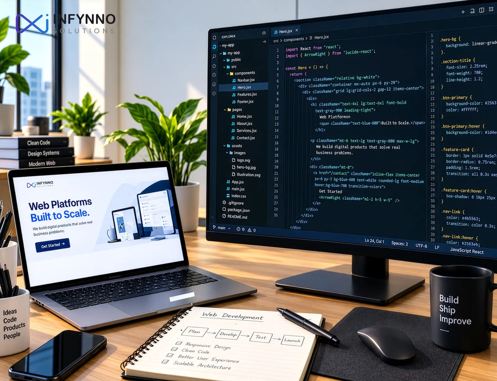 Web development: web platforms built to scale, with code, architecture notes and a build-ship-improve workflow