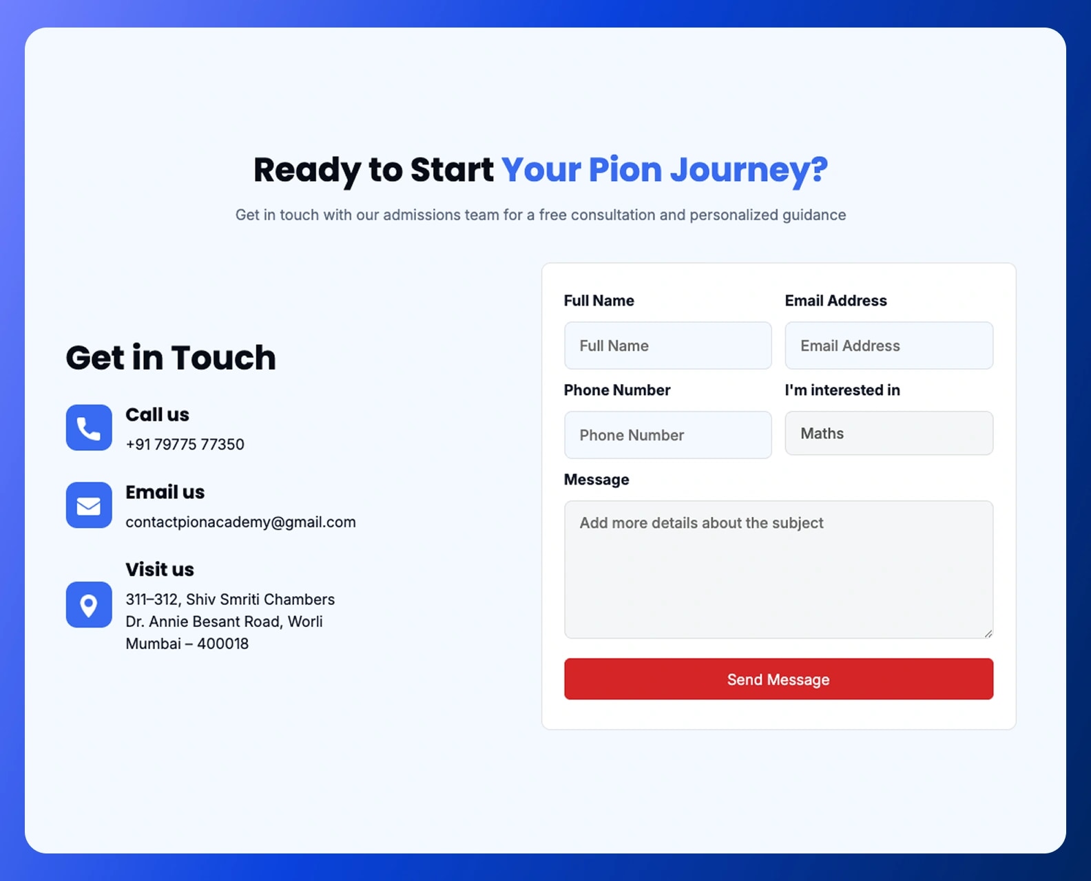 Admissions & Inquiry Portal