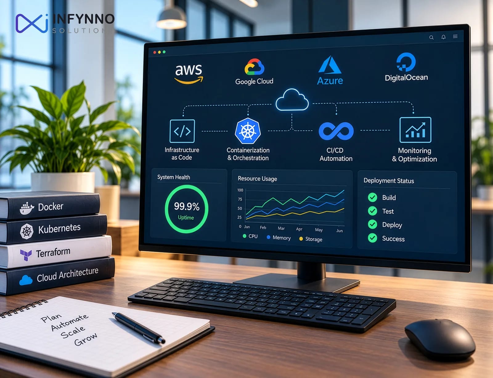 Cloud engineering and DevOps: AWS, Google Cloud, Azure and DigitalOcean with infrastructure as code, Kubernetes, CI/CD and monitoring