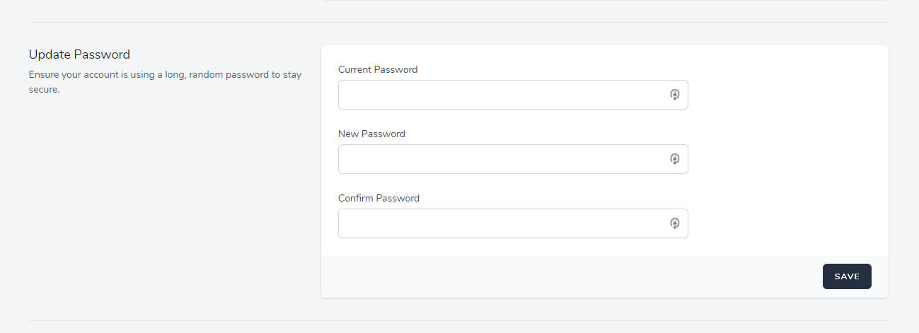 password and log out